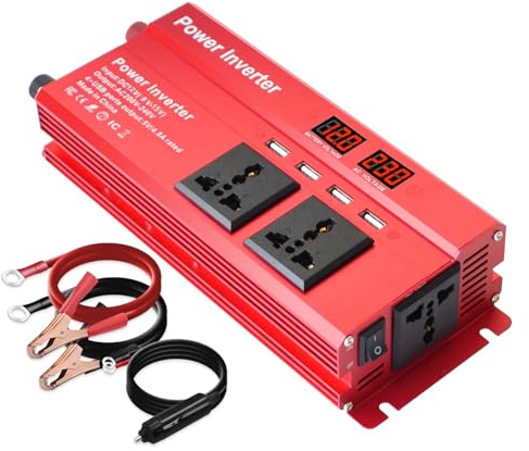 Onduleur Voiture 2000 W 12 V À 220 V pour Adaptateur Secteur Universel Prise UE Transformateur Convertisseur Onduleur Solaire Onduleur Puissance(Universal Socket)