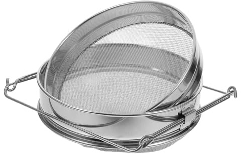 INOOMP Edelstahl-honigsieb Mit Doppelsieb Für Effektive Filtration Geeignet Für Küche Und Imkerei Leicht Zu Reinigen Und Vielseitig Einsetzbar Als Abtropfsieb