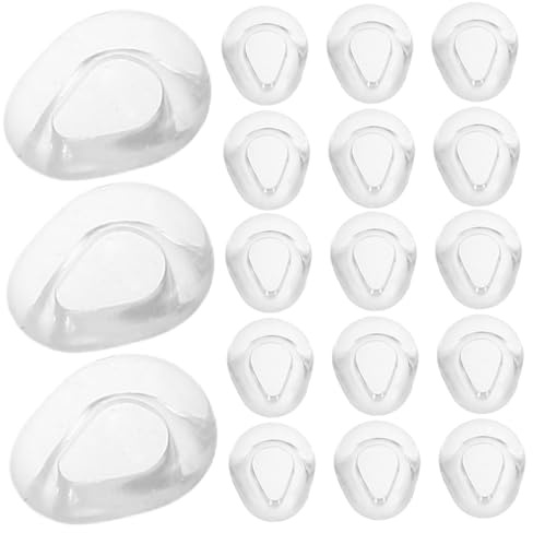 Yardenfun 50 Pièces Tampon de nez pour les verres de nez pour lunettes plaquette nasale en silicone enfichable Eapiènes remplacement des coussinets Transparent