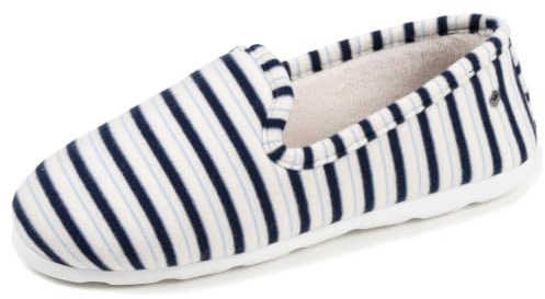 Isotoner Zapatillas Charentaises - Plantillas ergonómicas muy cómodas para mujer, de jersey orgánico, color azul