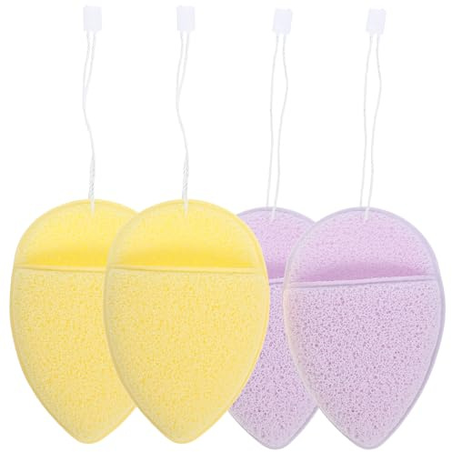SWETRACE Esponjas Limpiadoras Cara en Forma de Gota 4piezas, Esponja Facial de Espuma Fácil de Sujetar para Limpieza Profunda y Desmaquillado Eficaz