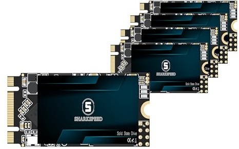 S SHARKSPEED SSD M.2 2242 64GB 5PACK 42mm NGFF 3D NAND SATA 3 (6Gb/s), Unità a Stato Solido Interno per Laptop, Computer Desktop/PC
