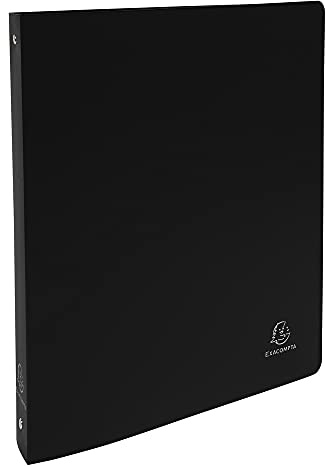 Exacompta 51280E Ringbuch OPAK DIN A4 aus mittelfestem Kunststoff mit 4 Ringen 40 mm breit 1 Stück Zufallsfarbe ideal für Schule und Büro Ringhefter Ringordner Ringbuchordner