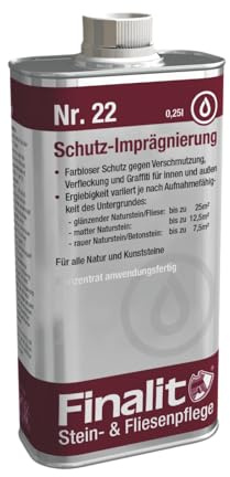 Finalit Nr. 22 Schutz-Imprägnierung | 1x 250ml | Transparenter Premium-Schutz gegen Verfleckung und Verschmutzung | Graffitischutz | Für alle Natur- und Kunststeine geeignet