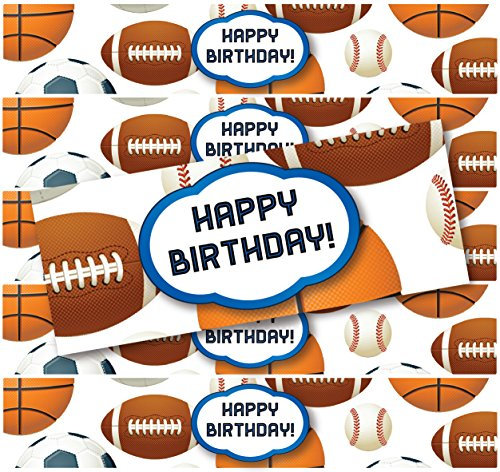 Happy Birthday Wasser Flasche Etiketten, 24 Schale & Stick Etiketten Sports
