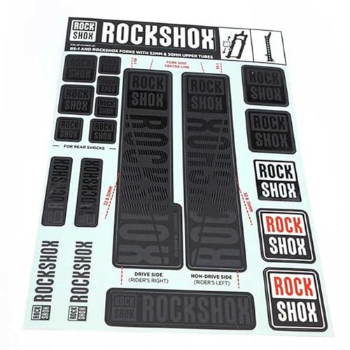 RockShox Unisex – Erwachsene fælgbånd-03055019 Felgenb nder, Stealth, 30/32mm Standrohre EU | RockShox Gabel-Aufkleber-Set, 30/32 mm, Stealth Black, benutzerdefinierte Aktualisierung