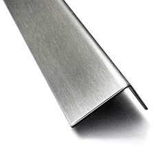 1 Edelstahl Winkel 90°-1 fach gekantet axb= 10 x 10mm 1,0 x 2.000mm Aussen Schliff Korn 320