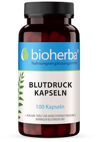Blutdruck-Formel mit Kalium – 100 Kapseln mit Weißdorn- & Weinreben-Extrakt von BIOHERBA PZN 17192564