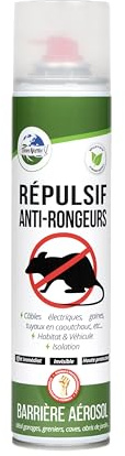 TERRA NOSTRA - Aérosol Répulsif Rongeurs - Anti Rats, Souris, Rongeurs - Barrière Répulsive Naturelle - Invisible, Effet Immédiat - Fabriqué en France - 300ml
