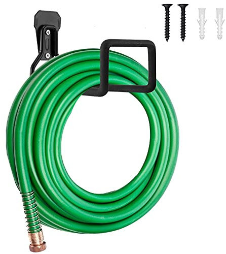 Sageme Hose Hanger, Heavy Duty Metal Hose Holder Wall Mount, Hook for Garden Hose/Expandable Hose/Hose Reel/Water Hose/Pocket Hose/Flexable Hose/Magic Hose (Black) (Sa0729)