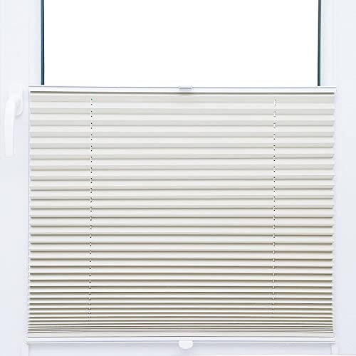 Thermo Black Out PLISSEE 130x150 cm FALTROLLO BEIGE METALLIC 100% VERDUNKELND - MEGA Auswahl -