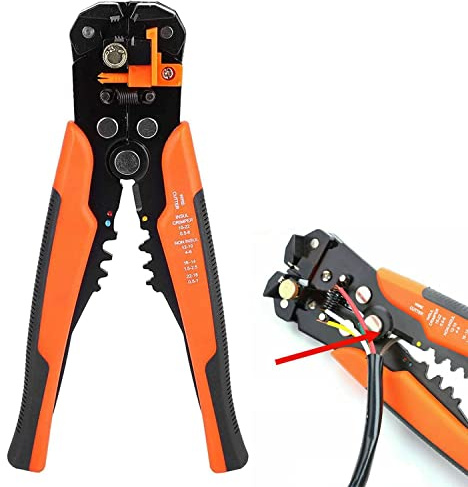 Electrical Wire Striper, Wire Cutter for Fencing Cable Cutter Quickwire Splitter Electrical Snips Cable Cutter Heavy Duty Cable Crimping Tool Wire Cutters Heavy Duty Terminal Crimper Electricians