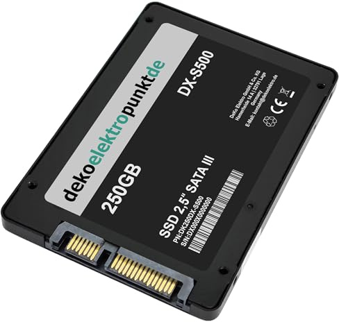 250GB SSD Festplatte passend für Toshiba Netbook NB100-11J | dekoelektropunktde Solid State Drive, Intern, Kompatibles Ersatzteil, SATA3, 2,5