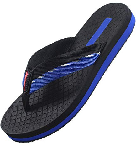 JIAQUAN-SHOP Indoor Slippers Fashion Non-slip Flip Flops Beach Shoes Summer Slippers Rubber Sandals Designed for Men (gray and Blue) Men's Slide Sandal (Color : B, Size : 8.5#)