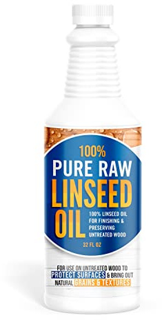 Ecoxall 100% Pure Raw Linseed Oil for Wood Finishing, Conditioner, and Protection for Indoor Outdoor Furniture, Floors, Decks, 1 Quart (32 Fl oz), Pack of 1