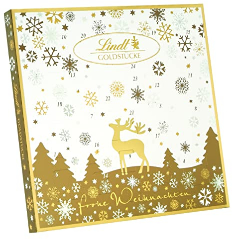 Lindt Schokolade Goldstücke Adventskalender 2024 , 156 g , Adventskalender mit 24 süßen Überraschungen , Schokolade für die Weihnachtszeit , Schokoladen-Geschenk