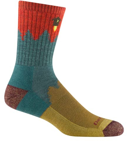 Darn Tough Men's Number 2 Micro Crew Midweight Hiking Socks (Style 1974) - Teal, Large