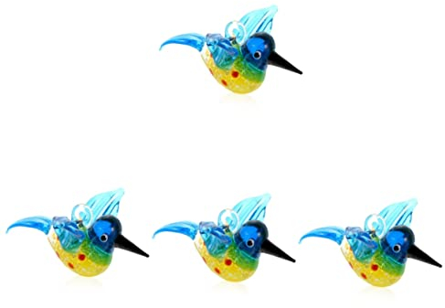 Cabilock 4 Stücke Glas Vogel Figuren Ornamente Dekorative Kunstwerk Glas Vögel Einzigartige Ornament Für Home