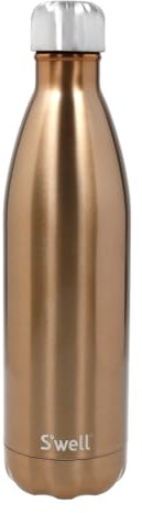 S'well Wiederverwendbare Wasserflasche aus Edelstahl, 750 ml, Pyrit, dreifach isolierte und auslaufsichere Trinkflasche für heiße und kalte Getränke bis zu 48 Stunden kalt/24 Stunden heiß