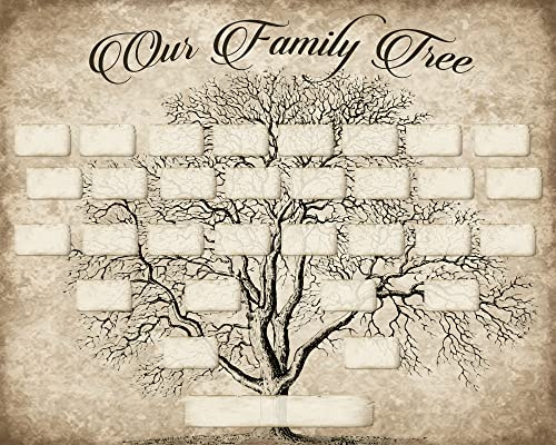 Home Comforts Blank Fillable Ancestry Family Chart , Tree Genealogy Chart to Fill in, Family Tree Picture #15- Vivid Imagery Laminated Poster Print - 20 Inch by 36 Inch Laminated Poster With Bright Colors