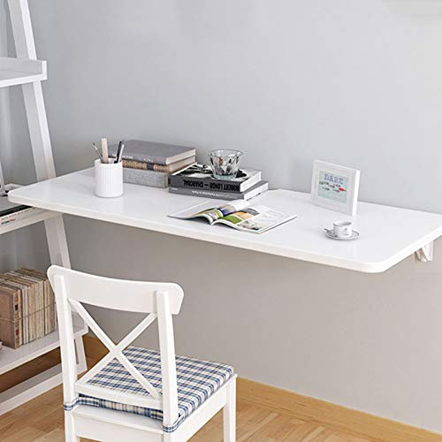 ZEDARO Wandmontierter klappbarer Computertisch, wandmontierter Drop-Leaf-Tisch, lackierte Klavieroberfläche - stabile, robuste Konstruktion (Color : White, Multi-Size Optional)