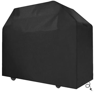 wasserdichte Grillabdeckung für den Außenbereich, robust, schützt vor Sonne und Regen, rund, rechteckig, Grillzubehör, 150 x 100 x 125 cm, Schwarz