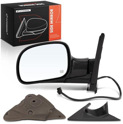 A-Premium Driver Side Power Door Mirror Compatible with Dodge Grand Caravan, Caravan 2001-2007 & Chrysler Town & Country 2001-2007, Voyager - Heated Manual Folding Black Outside Rear View Mirror