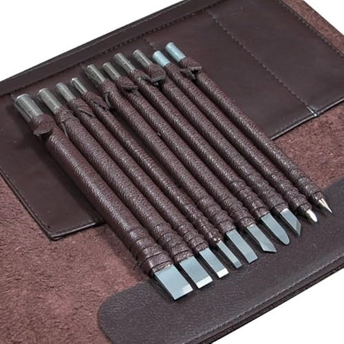 Juego de herramientas de mano for tallado de piedra de acero de tungsteno profesional, juego de cinceles for tallado de piedra, herramienta de tallado de carpintería, 8/10 Uds. (Size : 10PCS)