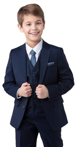 SANDER STELLAN Festlicher Jungen Anzug Kommunionanzug Kinderanzug Set 6-teilig blau