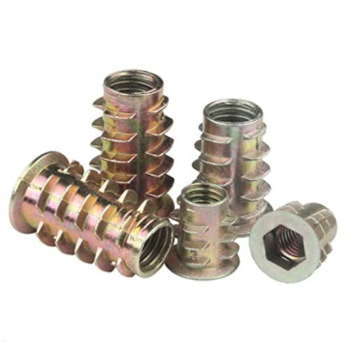 Dado in metallo, Dado esagonale completo, filettatura in lega di zinco 10/50 pezzi 10 pezzi M4 M5 M6 M8 M10 for dadi con inserto in legno Dadi for mobili con testa esagonale flangiata (dimensioni : M1