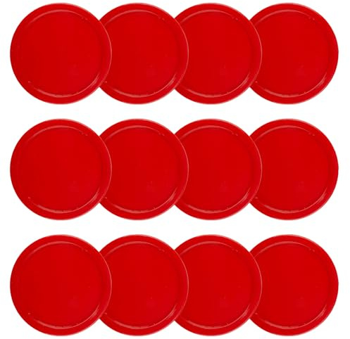 Kasteco 12-pack 6,5 cm Air Hockey Pucks för litet bord (röd, 64 x 4 mm)