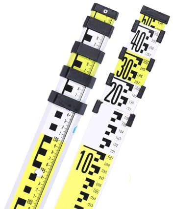 BBTISG Aluminium Teleskop Lineal, 5m Langes Turmlineal Doppelseitig Verriegelungsknöpfe Konstruktionslineal Compact Telescoping Messstab