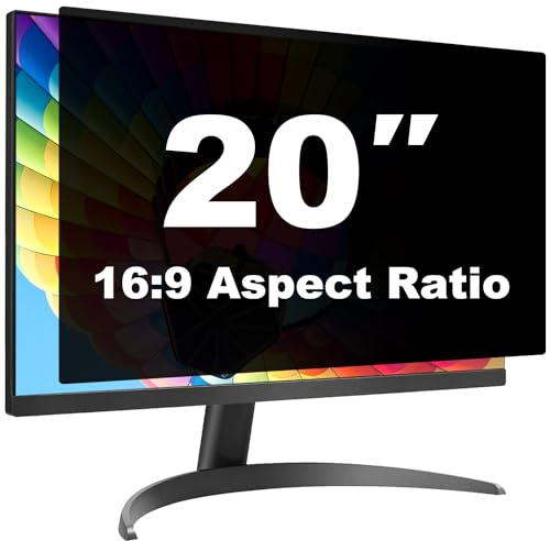 Pozlle 20 Zoll Monitor Blickschutzfolie 16:9 Seitenverhältnis, Anti Blaulichtfilter, Anti Glare Folie, Blickschutzfilter für 20 Bildschirme, Abnehmbare Sichtschutzfolie für Computermonitore