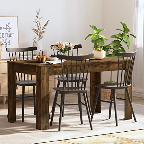 PIXZSSI Tavolo da pranzo in legno 140 x 74,5 x 76 cm, resistente all'umidità, materiale per tavolo da pranzo, tavolo da cucina pratico offre spazio per cibo e bevande