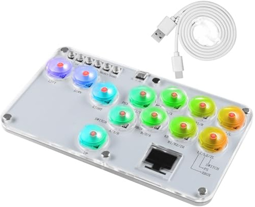 LiLiTok Arcade Fight Sticks Gamerfinger, Fighting Arcade Game Keyboard für XInput für Switch für PS5 für PS3 für PS4 für PS4 für Steam Deck Street Game Fight Joystick
