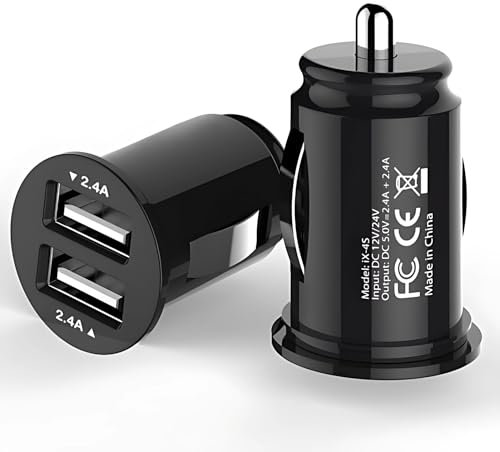 Fast USB Car Charger Dual Port Car Adapter 12V/24V Cigarette Lighter Socket Charging Plug Compatible with All Android phones (Pack of 1)