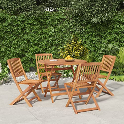 XGWKCNV Gartenmöbel-Set, 5-teilig, Massivholz, Akazie, Gartenmöbel-Sets