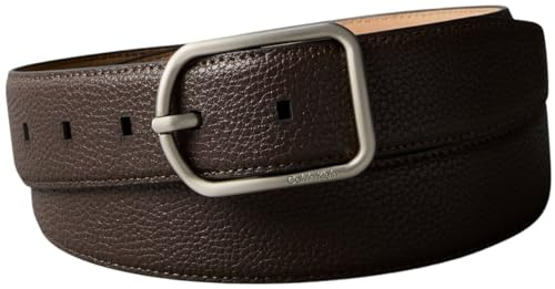 Calvin Klein Herren Gürtel Round Buckle 3,5 cm Ledergürtel