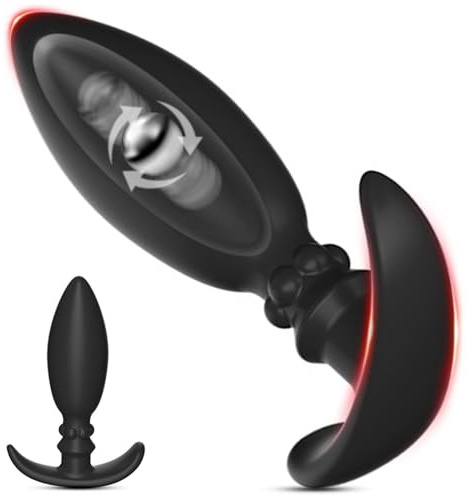 BDSMJOY plug anal sex toys avec Crochet de sécurité, Bille en acier intégrée, femme gode plug butt plug, prostate homme dildo sextoys plug, Anal Masturbateur Anal Jouet Sex Couple Plaisir (L)