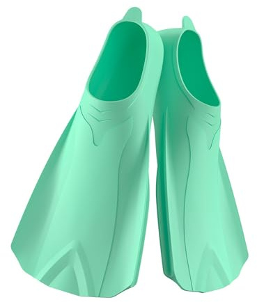 ENEN Palmes de Natation en Silicone Réglables Taille 29-45, Palmes d'entraînement de Natation Courtes pour Enfants et Adultes Femme Homme pour Entraînement Snorkeling (39-41,FS200-Vert Citron Vert)
