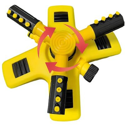 Rociador De Jardín, 3 Brazos 360° Rotación Automática Aspersores De Riego, Ajustable Aspersores Agua para Jardín De Riego Césped para Garden Park Yard