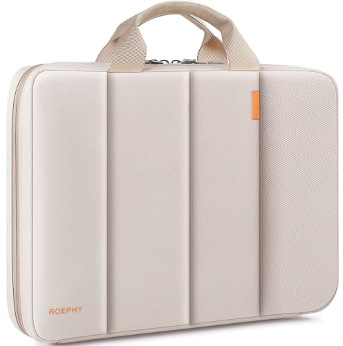 ROEPHY 16 Inch Laptop Sleeve Case,Water-Resistant Shockproof Laptop Protective Carry Bag for MacBook Pro 16/ Dell/HP Pavilion Envy/Lenovo ThinkPad IdeaPad/ASUS/Acer, Beige