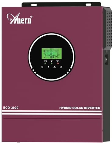 Anern 2000W Hybrid Solar Wechselrichter 12VDC auf 220V/230VAC mit Solarregler 80A, PV Eingang max.400 V, Betrieb mit 12V Blei- und Lithium-Batterien