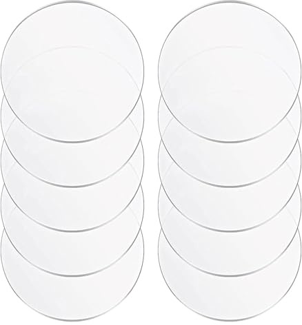 Klare Kreise Acrylplatten, 10 Stück runde Acrylplatten, Dicke 3 mm, transparente Acrylplatten in Kreisform, geeignet for Bemalen von Untersetzern und for Heimwerkerarbeiten(Diameter 90mm)