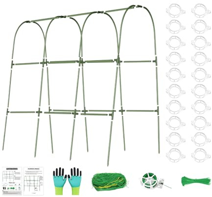 Dopsyesn Enrejado para Pepinos En Camas Elevadas,Enrejado De Jardín Elevado para Hortalizas - Estructura Arqueada En U De Metal Resistente para Soportes Temporales Estacionales En Invernadero