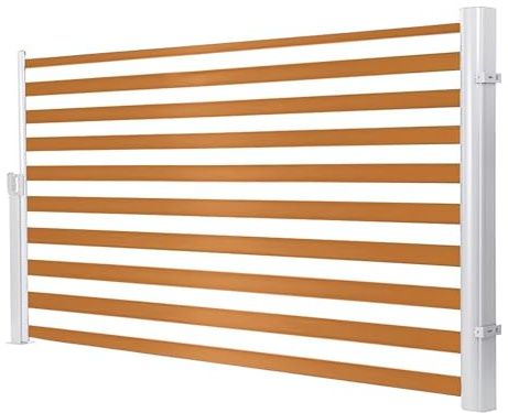 Toldo lateral retráctil para exteriores, pantalla de privacidad impermeable y resistente a los rayos UV, altura ajustable 477 pulgadas de longitud 7926 pulgadas para patio, terraza, balcón (3160 x 500