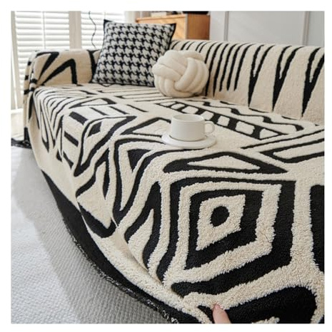GGCYGG Sofa Überwurfdecke im Bohemian-Stil,Sofabezug,Offwhite,180x230cm | Alle Jahreszeiten Geeignet,Weich und Bequem,Maschinenwaschbar, für 1 2 3 4 Sitzer Sofaüberwurf, für Familie Haustiere