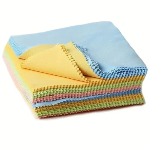 10-100 paños de Microfibra Suaves for Limpiar Gafas, Lentes, Ropa y Pantallas teléfono