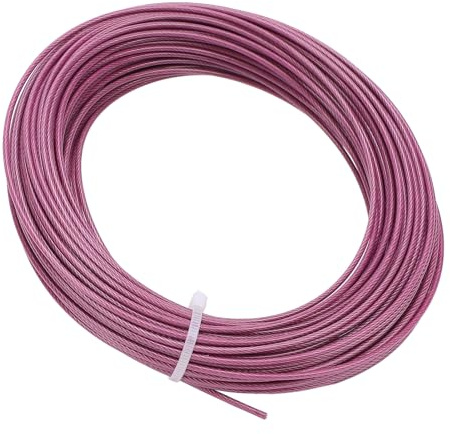Fafeicy Kit de Tendeur de Fil de Tendeur, Câble en Acier Inoxydable 304 à Revêtement Violet avec Crochets et Vis pour Treillis de Jardin, Support de Vigne, Clôture pour Plantes d'extérieur, 30 M, 2