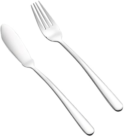 CIYODO Edelstahl Western Tableware Fischbesteck mit Fischmesser und Fischgabel Rostfrei Spülmaschinenfest Ergonomisch für Restaurant Haushalt und Party Langlebig und Praktisch